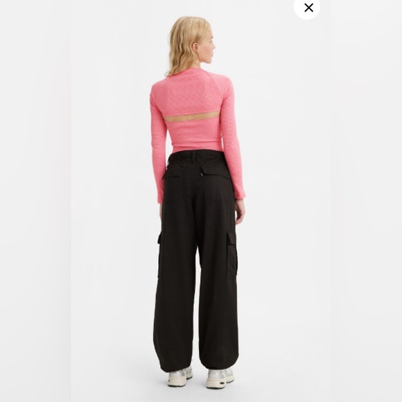 Levi’s womens black pants size 26 cotton 94 Baggy Cargos - Picture 5 of 15